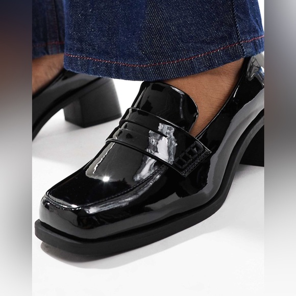 ASOS DESIGN Stanford smart mid heeled loafers in black size 4 - Picture 2 of 13